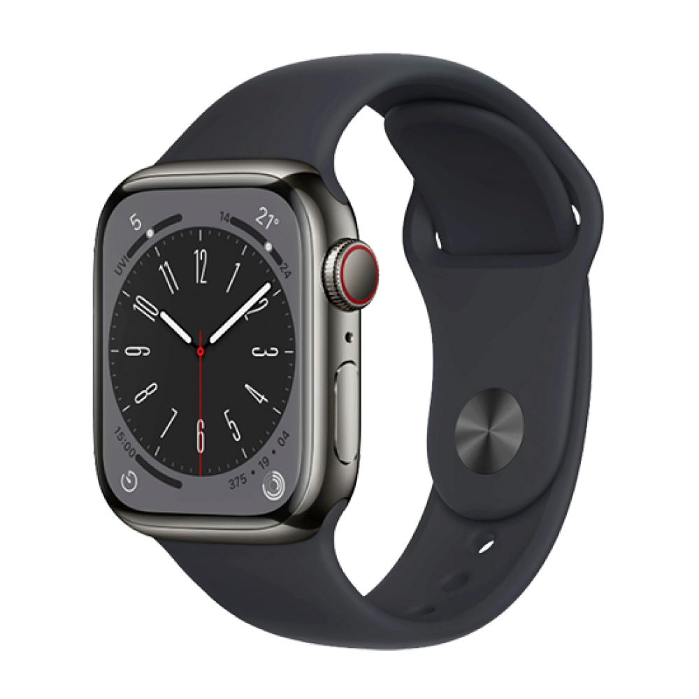 Watch Apple Watch Series 8 LTE 41mm Graphite Stainless Steel Case with Sport Band (Retail Boxed/CPO) - Midnight EU Smart Watch